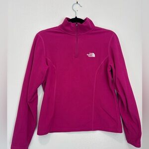The North Face pink Quarter-Zip Fleece pullover sweatshirt size small